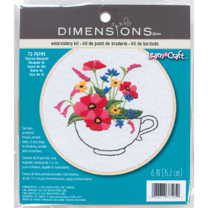 Dimensions stamped satin stitch kit with embroidery ring "Rainbow Hoop, Learn a Craft", Diam 15,2cm, DIY