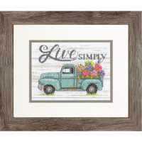 Dimensions counted cross stitch kit "Flower Truck", 17,7x12,7cm, DIY