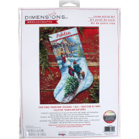 Dimensions Kruissteek Set "Christmas Stocking Christmas Tradition", telpatroon, 40,6x30cm