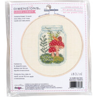 Dimensions counted cross stitch kit with embroidery ring "Slow Down", Diam 15,2cm, DIY