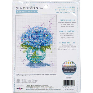 Dimensions counted cross stitch kit "Fresh Flowers", 12,7x17,7cm, DIY