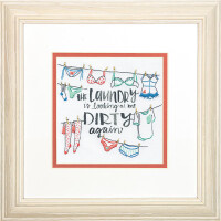 Dimensions stamped satin stitch kit "Out To Dry", 15,2x15,2cm, DIY