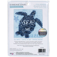 Dimensions counted cross stitch kit "Sea Turtle", 15,2x15,2cm, DIY