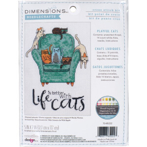 Dimensions - Kit de point de croix "Chats...