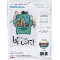 Dimensions counted cross stitch kit "Playful Cats", 12,7x17,7cm, DIY