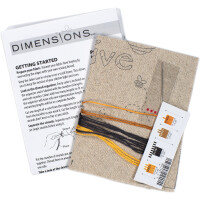 Dimensions Plattstich Set "Unser Bienenstock", Stickbild gedruckt, 12,7x17,7cm