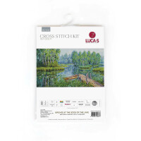 Luca-S counted cross stitch kit "Birches at the edge of the lake", 59x33cm, DIY