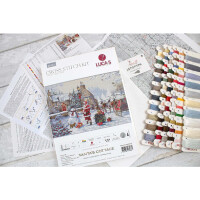 Luca-S counted cross stitch kit "Gold Collection Santas Cottage", 48x32cm, DIY