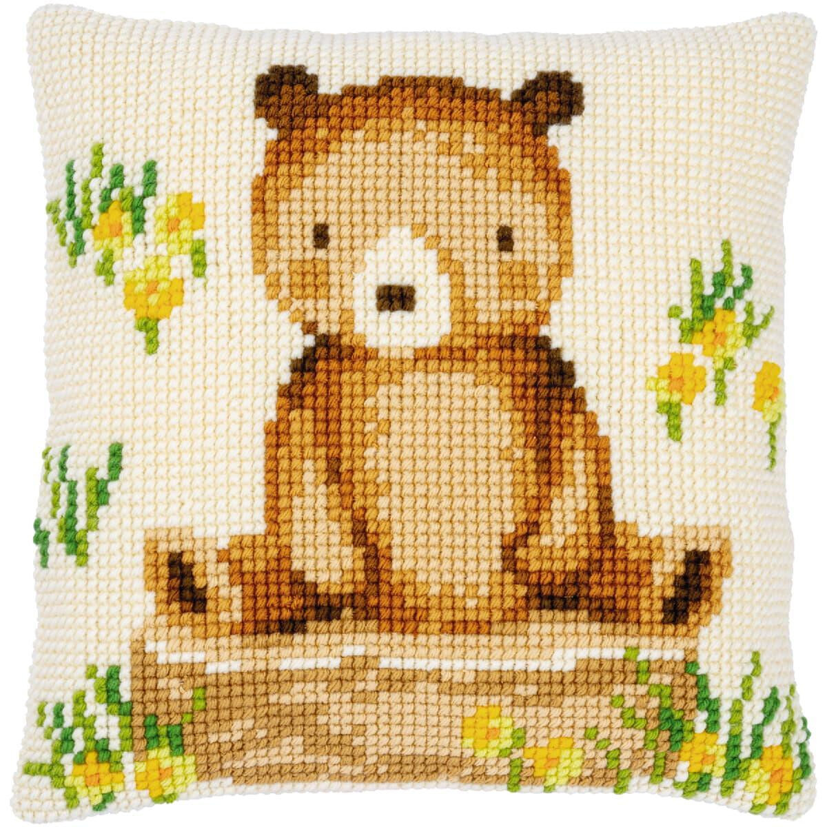 Vervaco stamped cross stitch kit cushion "Waldtiere...