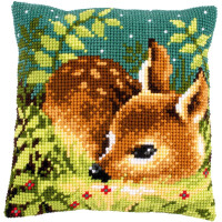 Vervaco stamped cross stitch kit cushion "Hirsche im Gras", 40x40cm, DIY