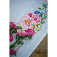 Vervaco Mantel Kit de Punto de Cruz Contado "Flores y Mariposas Clásicas", DIY, 80x80cm