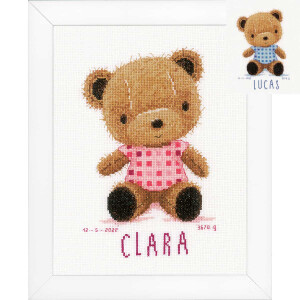 Vervaco counted cross stitch kit "Teddy bear",...