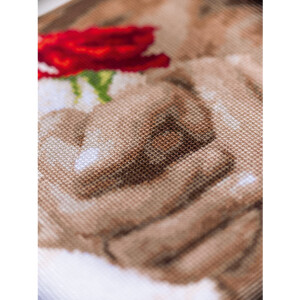 Vervaco counted cross stitch kit "Wedding rose", 21x28cm, DIY