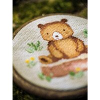 Vervaco counted cross stitch kit "Forest animals" Set of 3 with hoops, Diam. 10cm, DIY