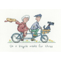 Heritage counted cross stitch kit Aida "On a Bicycle made for Three", GYBT1638-A, 21,5x14cm, DIY