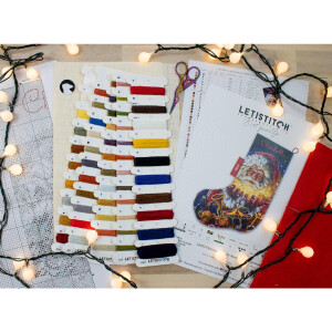 Letistitch counted cross stitch kit "Christmas Miracle Stocking", 24,5x37cm, DIY