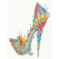 Bothy Threads counted cross stitch kit "Stained Glass Slipper", XSK7, 22x29cm, DIY