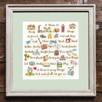 Bothy Threads counted cross stitch kit "A Home Is Many Things", XAL9, 33x34cm, DIY