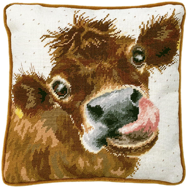 Bothy Threads stamped Tapestry Cushion Stitch Kit "Moo", THD48, 36x36cm, DIY
