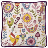 Bothy Threads stamped Tapestry Cushion Stitch Kit "Feathered Friends", TST3, 36x36cm, DIY