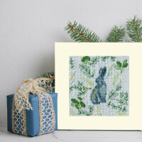 Bothy Threads  greating card counted cross stitch kit "Scandi Hare", XMAS61, 10x10cm, DIY