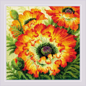 Riolis counted cross stitch kit "Fire Poppies",...