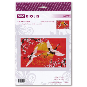 Riolis counted cross stitch kit "Under Heaven. Cranes", 40x25cm, DIY
