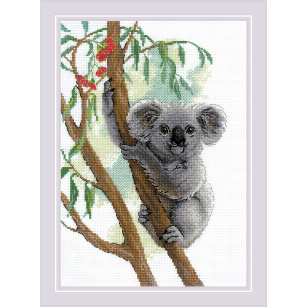 Kit point de croix Riolis "Sweet Koala", compté, DIY, 21x30cm