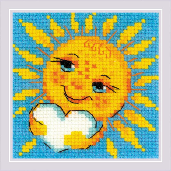 Kit point de croix Riolis "Sunshine", compté, DIY, 10x10cm