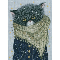 RTO counted cross stitch kit "There were cats. Looking for you, my fish", 15,5x22cm, DIY