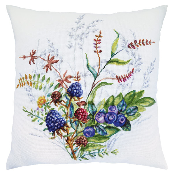 RTO counted cross stitch kit cushion "Forest berries", 40x40cm, DIY