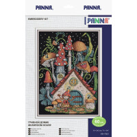 Panna counted cross stitch kit "Mushroom House", 19x24,5cm, DIY