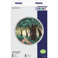 Panna counted cross stitch kit "Sunny Forest", Diam. 17,5cm, DIY