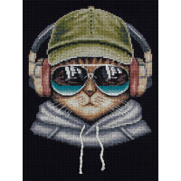 Panna counted cross stitch kit "Stanley music Lover", 18x22,5cm, DIY