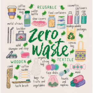 Panna borduurpakket "Zero Waste", geteld, DIY,...