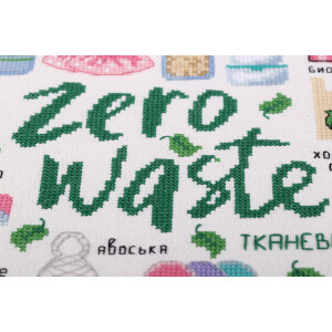 Panna borduurpakket "Zero Waste", geteld, DIY, 27,5x27,5cm