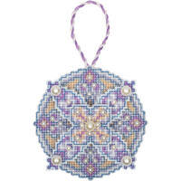 Panna counted cross stitch kit "Christmas ornament Lilac Ball, 3D Design", 8,5x8,5cm, DIY