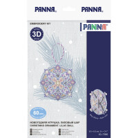 Panna kit point de croix compté "Décoration de Noël boule violette, design 3D", 8,5x8,5cm, DIY