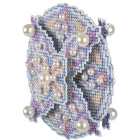 Panna counted cross stitch kit "Christmas ornament Lilac Ball, 3D Design", 8,5x8,5cm, DIY
