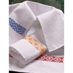 Kitchen towel 757410 jacquard pattern with embroidery...
