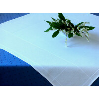 Tablecloth with embroidery border in Aida for cross stitch, 90x90cm, 24210, white