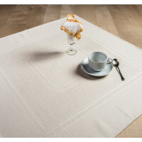 Tischdecke mit eingewebten Aida-Feld für Kreuzstich zum Besticken, 80x80cm, 754810, weiß