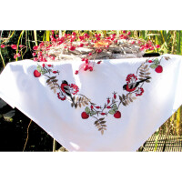 Tablecloth with embroidery field in Aida for cross stitch, 80x80cm, 754810, white