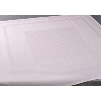 Tischdecke mit eingewebten Gerstenkorn-Feld zum Besticken, 80x80cm, 752110, weiß