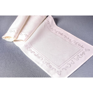 Table runner „Wave“ damask with embroidery...