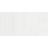 Chemin de table „Wave“ damassé avec champ de broderie en Aïda pour point de croix, 40x100cm, 663610, blanc