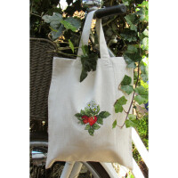 Bag with embroidery field in Aida for cross stitch, 36x42cm, 755800, nature