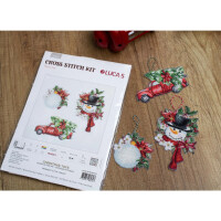 Luca-S borduurpakket "Toy Set Ornament 3 stuks", geteld, DIY, ca. a 9x15cm