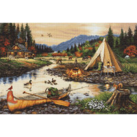 Luca-S counted cross stitch kit "Gold Collection Gold Creek", 51x34cm, DIY