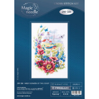 Magic Needle Zweigart Edition Kit punto croce "Coast Wild Flowers", contato, fai da te, 18x29cm